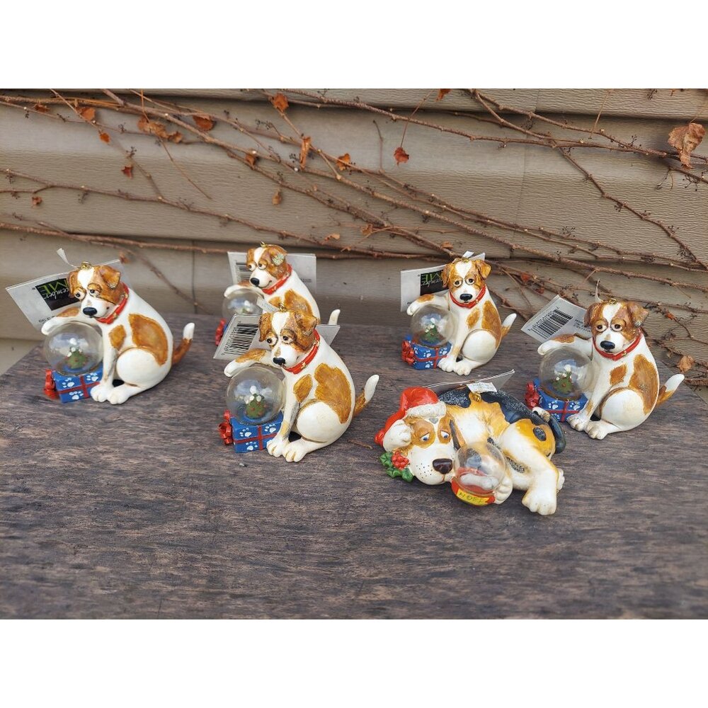 Lot Of 6 December Home NWT Dog Christmas Ornaments